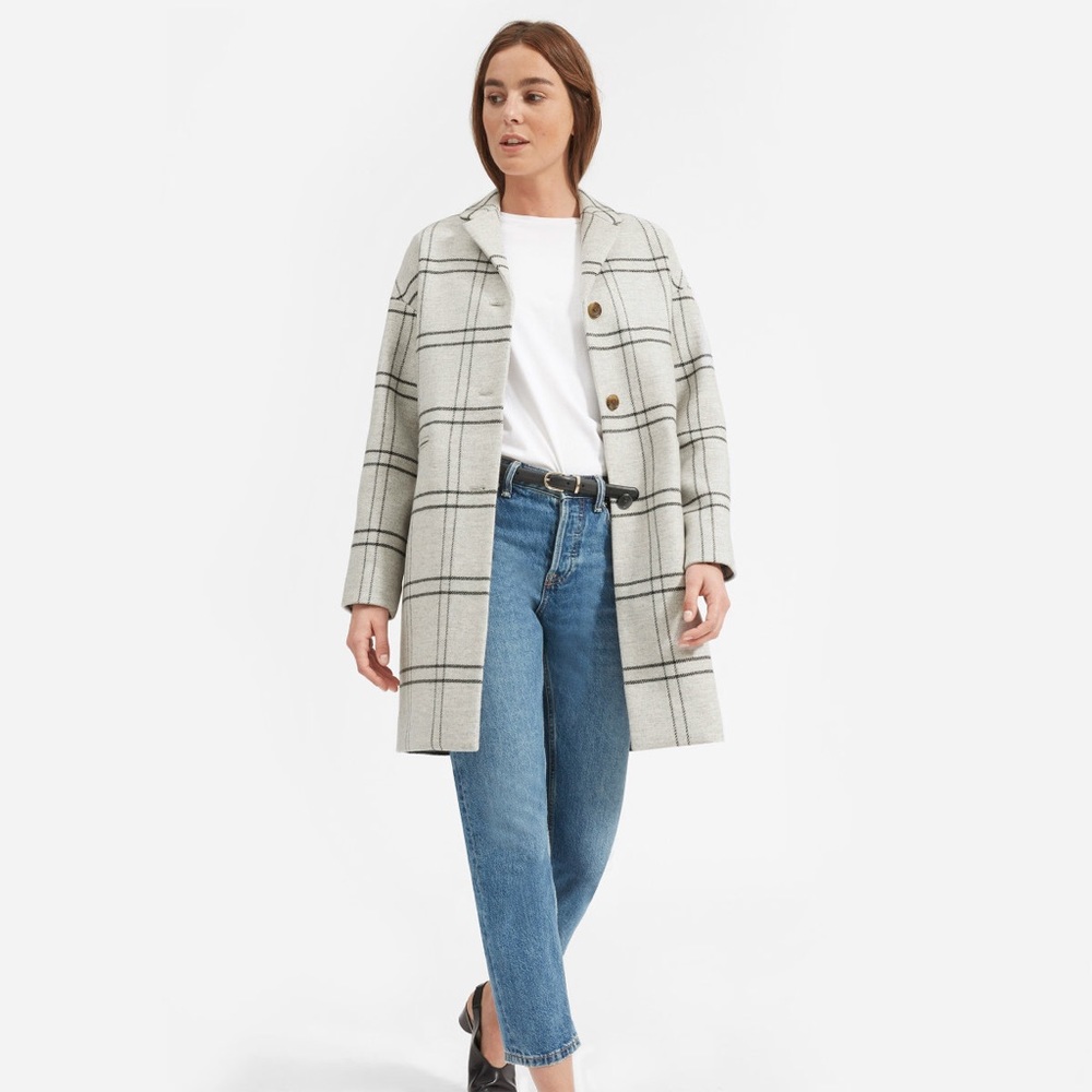 Everlane plaid cocoon coat